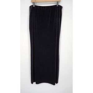 Alex Evenings Womens Black Velvet Maxi Skirt XL Glam NYE Formal Holiday Cocktail